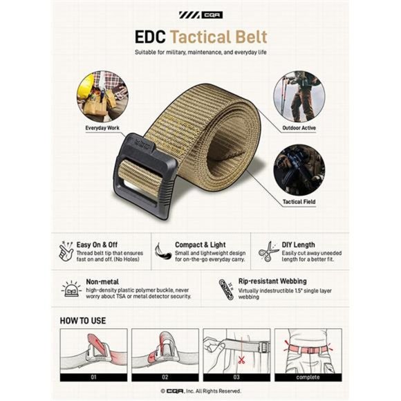 Cqr 1 Or 2 Pack Tactical Belt Heavy Duty Belt | Desertcart  CQR 1 or 2 Pack Tactical Belt Heavy Duty Belt, Webbing EDC Quick-Release Buckle